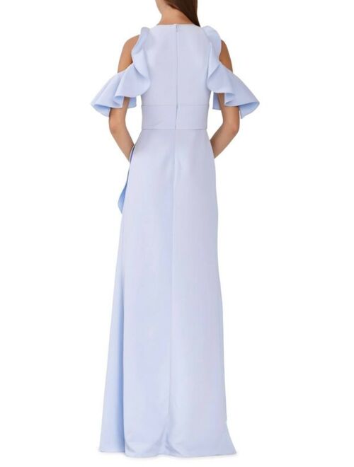 NWT Designer Blue Cold Shoulder Hi_Lo Gown