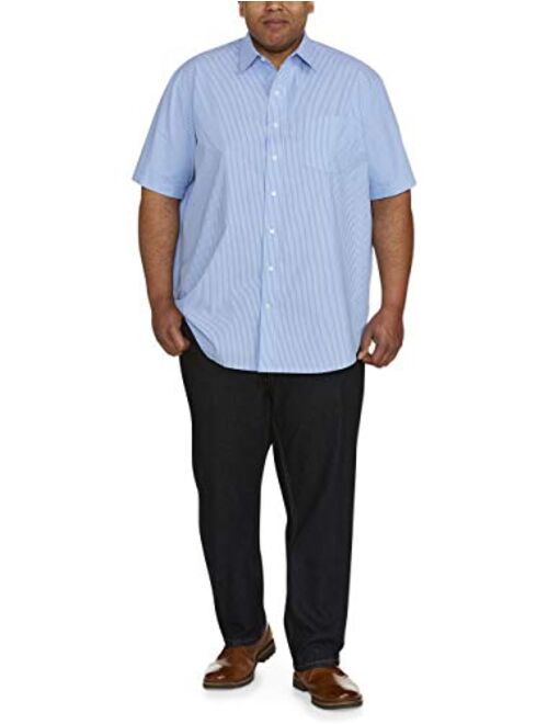 Amazon Essentials Men's Big and Tall Short-Sleeve Stripe Shirt fit by DXL