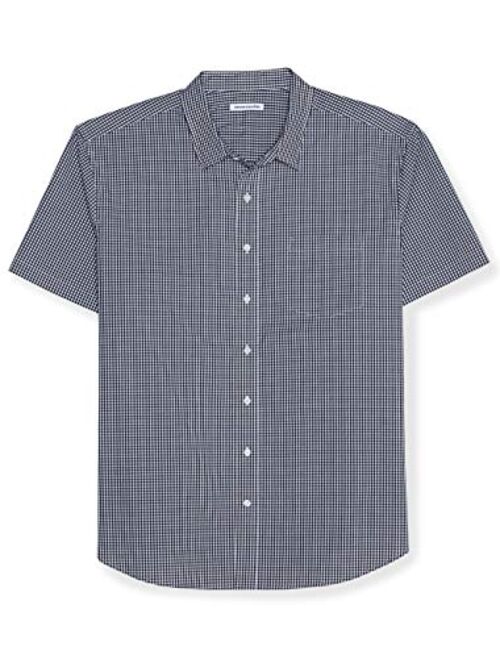 Amazon Essentials Men's Big and Tall Short-Sleeve Gingham Shirt fit by DXL