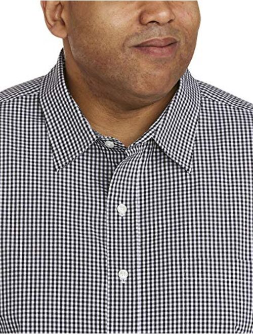 Amazon Essentials Men's Big and Tall Short-Sleeve Gingham Shirt fit by DXL
