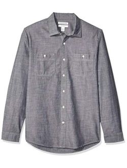 Men's Slim-fit Long-Sleeve Chambray Shirt