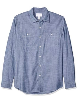 Men's Slim-fit Long-Sleeve Chambray Shirt