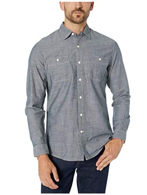 Amazon Essentials Men's Slim-fit Long-Sleeve Chambray Shirt
