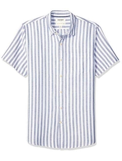 Amazon Brand - Goodthreads Men's Standard-Fit Short-Sleeve Linen and Cotton Blend Shirt