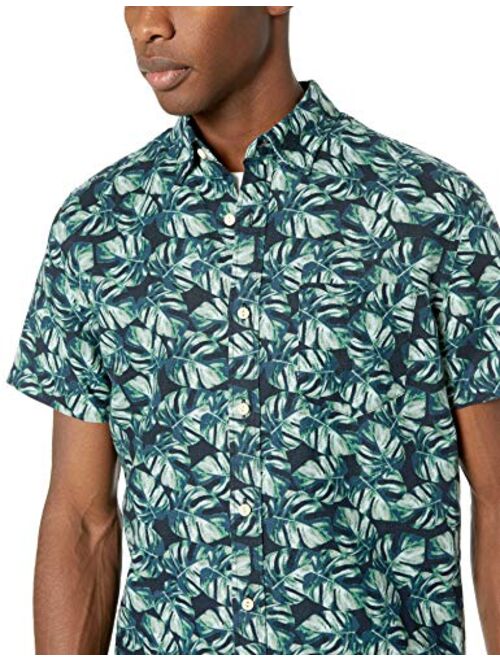 Amazon Brand - Goodthreads Men's Standard-Fit Short-Sleeve Linen and Cotton Blend Shirt