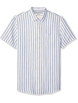 Amazon Brand - Goodthreads Men's Slim-Fit Short-Sleeve Linen and Cotton Blend Shirt