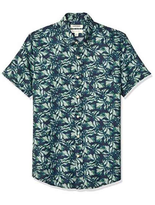 Amazon Brand - Goodthreads Men's Slim-Fit Short-Sleeve Linen and Cotton Blend Shirt