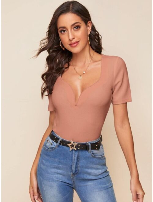 Shein Sweetheart Neck Solid Top