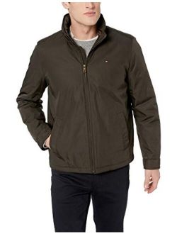 Men's Poly-Twill Stand-Collar Zip-Front Jacket
