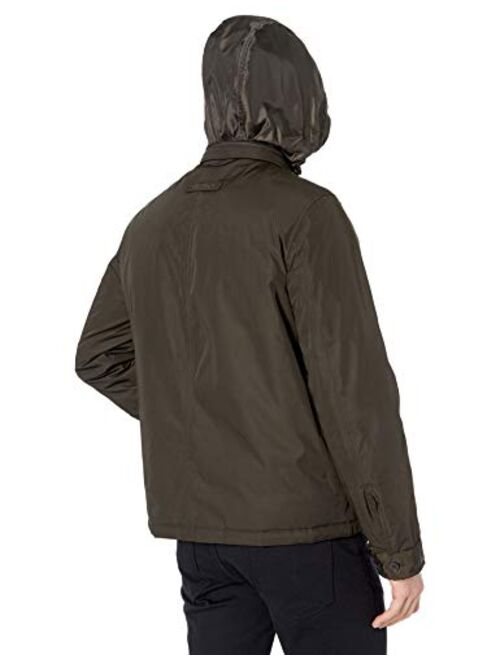 Tommy Hilfiger Men's Poly-Twill Stand-Collar Zip-Front Jacket