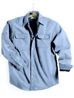 Tri-Mountain 869 Denim Shirt Jacket with Fleece Lining - Light Indigo/Navy - 2XL
