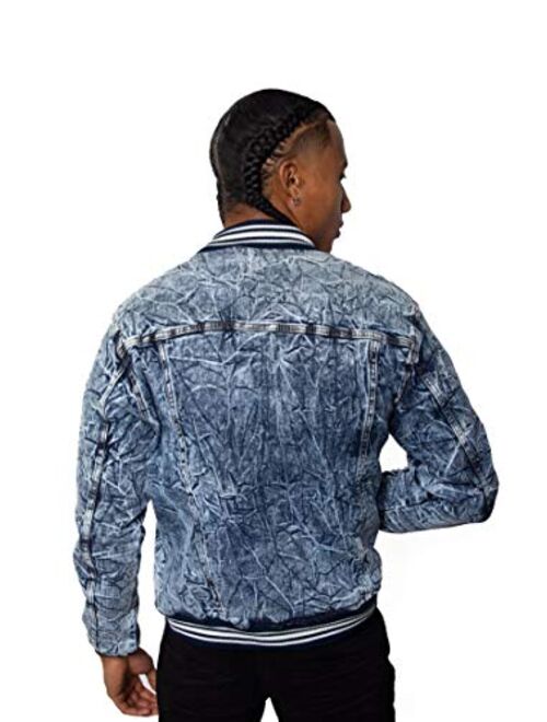 Evolution In Design Men's Bomber Denim Jacket