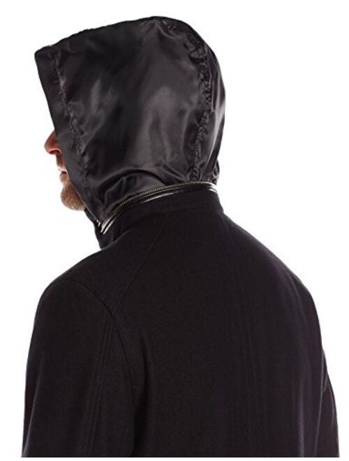 Cole Haan Signature Men's Wool Melton Stand Collar Jacket with Patch Pockets