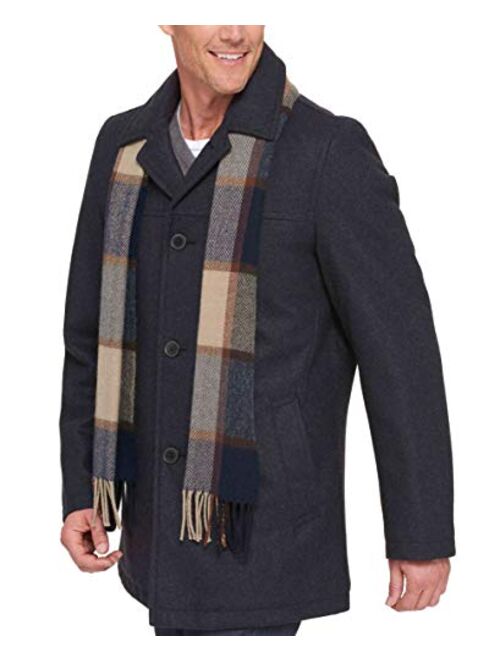 Tommy Hilfiger Men's Wool Melton Walking Coat with Detachable Scarf (Regular and Big and Tall Sizes)