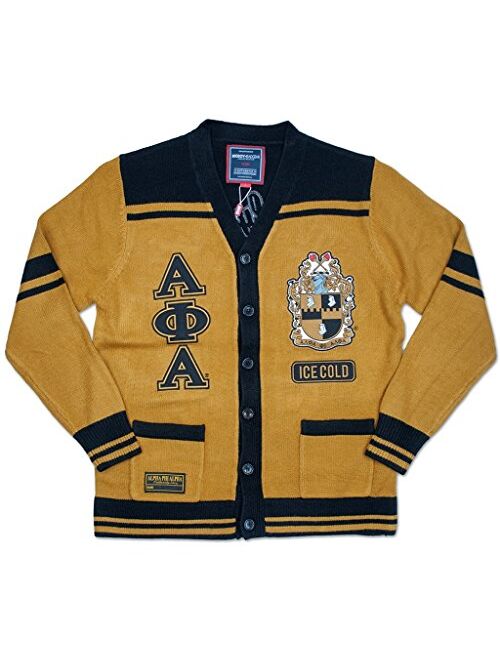 Big Boy Headgear Alpha Phi Alpha Fraternity Mens New Wool Sweater Gold
