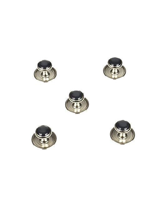 Broadway Tuxmakers 5 Black Studs with Silver Trimming for Tuxedo Shirt