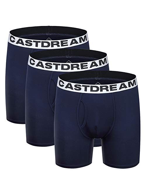 Bamboo Mens Boxer Briefs, Premium Underwear Seamless Breathable Ultra-Soft Wicking Comfort Waistband 1 3 4 Pack