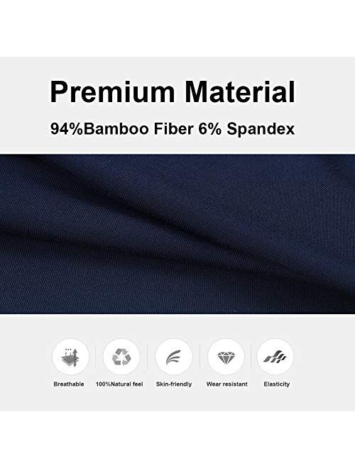 Bamboo Mens Boxer Briefs, Premium Underwear Seamless Breathable Ultra-Soft Wicking Comfort Waistband 1 3 4 Pack