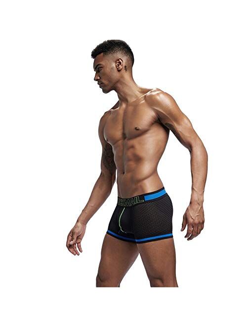 JOCKMAIL Men Mesh Underwear Boxers Trunks Shorts Breathable Crotch Mens Underwear Boxers
