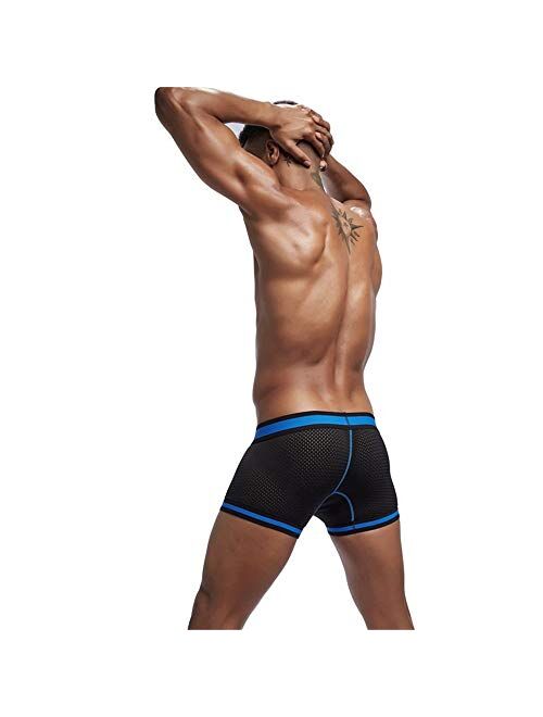 JOCKMAIL Men Mesh Underwear Boxers Trunks Shorts Breathable Crotch Mens Underwear Boxers