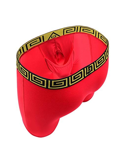 Sheath Underwear SHEATH V Underwear with Dual Pouch Mens Sports Performance 8 inch Leg Red & Black Boxer Briefs