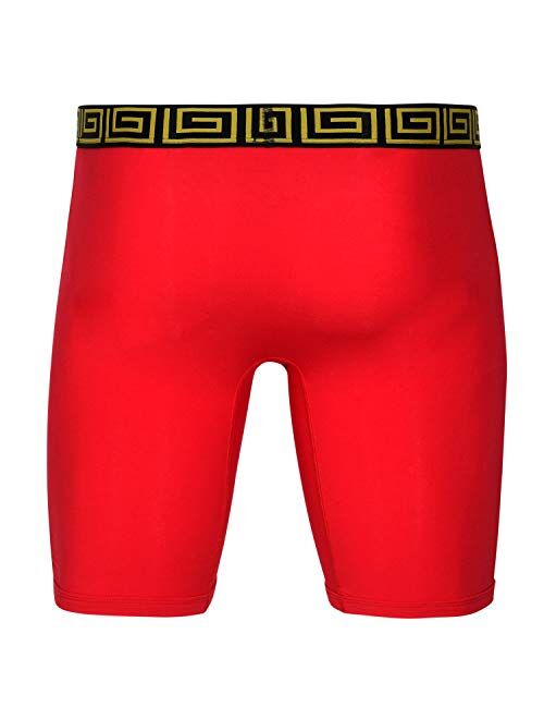 Sheath Underwear SHEATH V Underwear with Dual Pouch Mens Sports Performance 8 inch Leg Red & Black Boxer Briefs