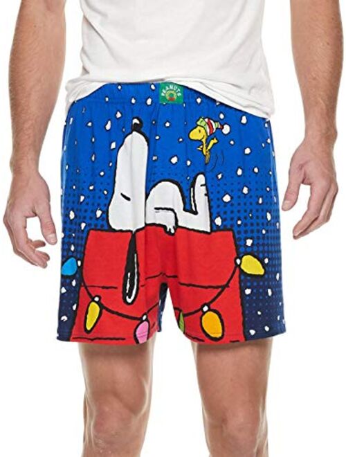 Peanuts Snoopy and Woodstock Men's Christmas Holiday Boxer Shorts Underwear