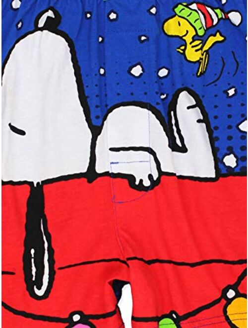 Peanuts Snoopy and Woodstock Men's Christmas Holiday Boxer Shorts Underwear