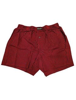 Men`s Printed Cotton Boxer (Small, Holiday Red)