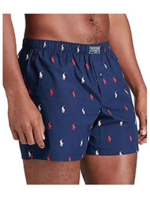 Polo Ralph Lauren Polo Player Woven Boxer (X-Large, Navy/Red & White Ponies)