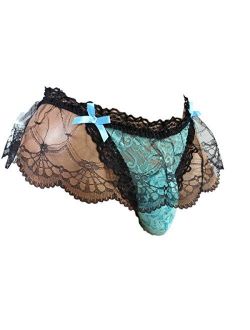 Sissy Pouch Panties Men's lace Skirted Mooning Bikini Briefs Underwear Sexy for Men