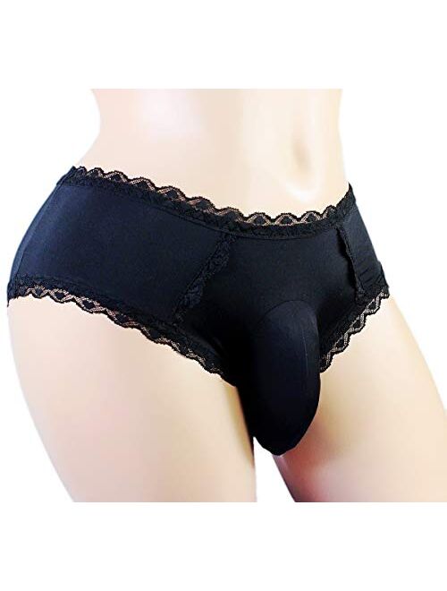 Aishani Sissy Pouch Panties Men's Sexy lace Bikini Girlie Briefs Lingerie Underwear Sexy for Men