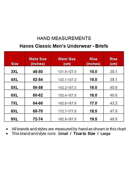 Hanes Big Men's Underwear Cotton Briefs 6-Pack