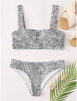 Dalmatian Square Neck Bikini Swimsuit