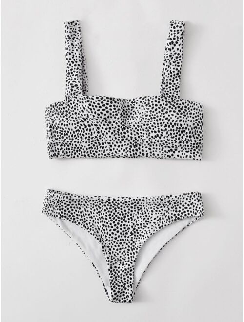 Buy Dalmatian Square Neck Bikini Swimsuit online | Topofstyle