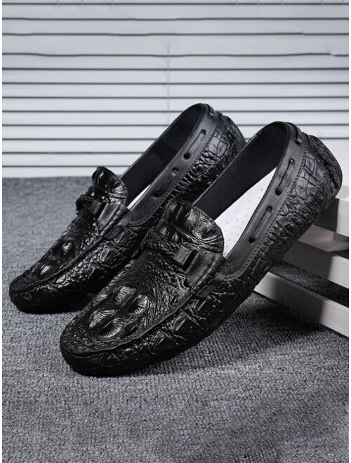 Crocs Men Croc Embossed Slip On Loafers