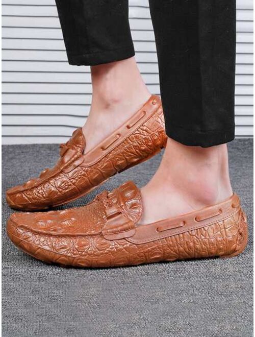 Crocs Men Croc Embossed Slip On Loafers
