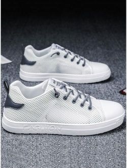 Men Lace-up Front Mesh Sneakers