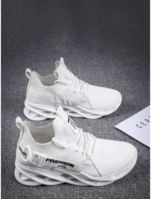 Men Letter Graphic Knit Sneakers