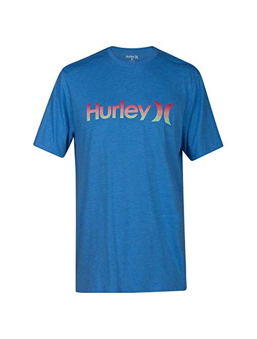 Hurley Men's One and Only Gradient Fill Premium Short Sleeve Crew Neck Tee Shirt