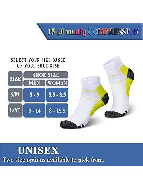 Compression Socks (3/6/7 Pairs) for Women and Men Sport Plantar Fasciitis Arch Best for Running,Flight,Travel,Nurses