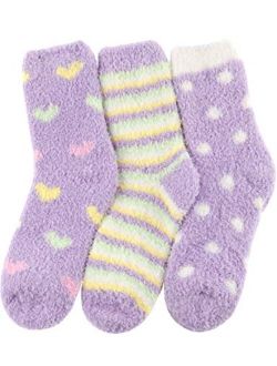 HASLRA Premium Soft Warm Microfiber Fuzzy Socks 2-5 Pairs