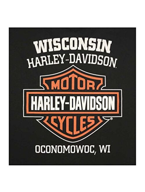 Harley Davidson Harley-Davidson Men's Distressed Shady Skull Short Sleeve T-Shirt, Solid Black