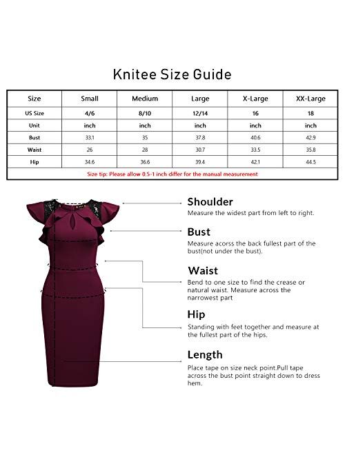 Knitee Women's Vintage Ruffle Trim Lace Floral Sleeveless Cut Out Bodycon Cocktail Sheath Formal Dress