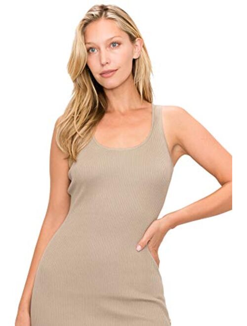 Monologue Apparel Womens Casual Short Sleeve/Racerback Midi Bodycon Side Slit Ribbed Sweater Dress