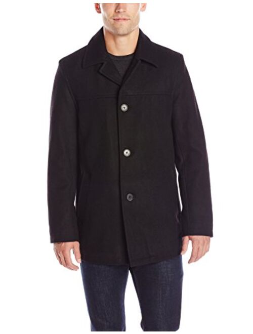 Tommy Hilfiger Men's Wool Melton Walking Coat with Detachable Scarf