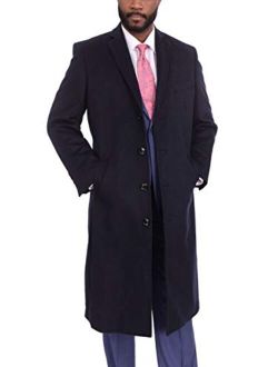 Men's Wool Cashmere Single Breasted Full Length Overcoat Top Coat
