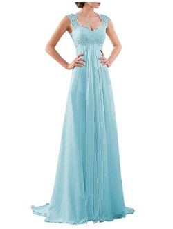 DYS Women's Empire Waist Bridesmaid Wedding Party Dress Lace Formal Evening Gown
