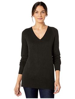 Amazon Brand - Lark & Ro Women's Long Sleeve Tunic V-Neck Sweater