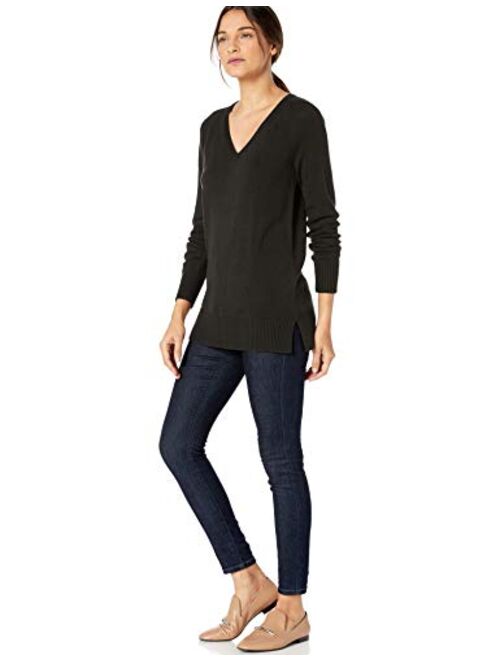 Amazon Brand - Lark & Ro Women's Long Sleeve Tunic V-Neck Sweater